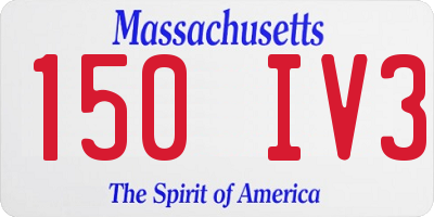 MA license plate 150IV3