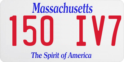MA license plate 150IV7