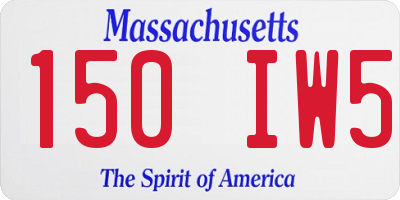 MA license plate 150IW5