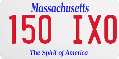 MA license plate 150IX0