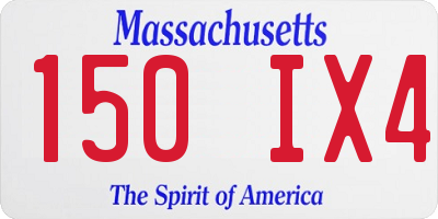 MA license plate 150IX4
