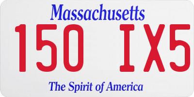 MA license plate 150IX5