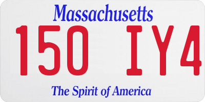 MA license plate 150IY4