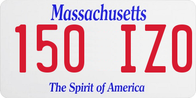 MA license plate 150IZ0