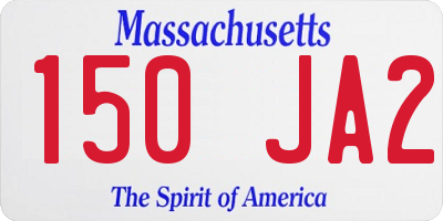 MA license plate 150JA2
