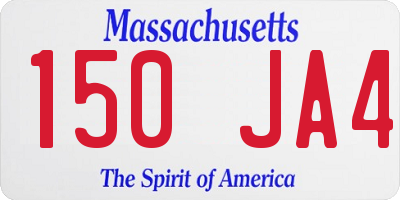 MA license plate 150JA4