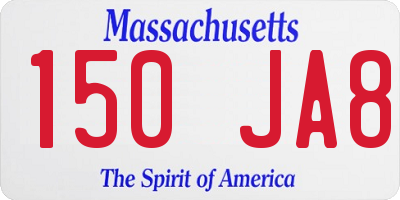 MA license plate 150JA8