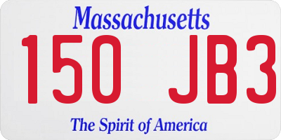 MA license plate 150JB3