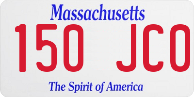 MA license plate 150JC0