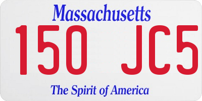 MA license plate 150JC5
