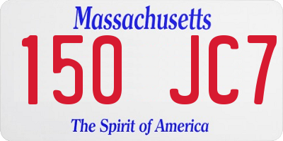 MA license plate 150JC7