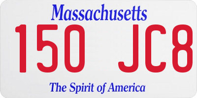 MA license plate 150JC8