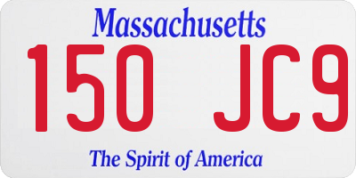 MA license plate 150JC9