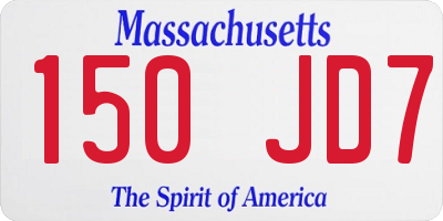 MA license plate 150JD7