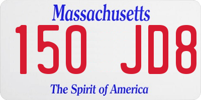MA license plate 150JD8
