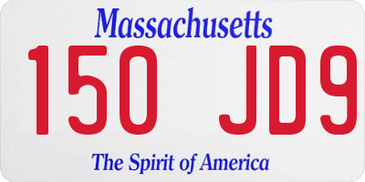 MA license plate 150JD9