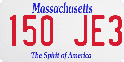 MA license plate 150JE3