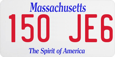 MA license plate 150JE6