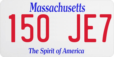 MA license plate 150JE7