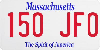 MA license plate 150JF0