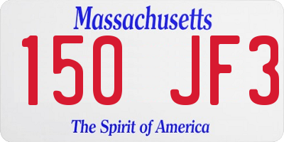 MA license plate 150JF3