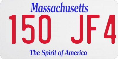 MA license plate 150JF4
