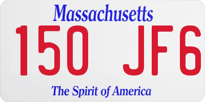 MA license plate 150JF6