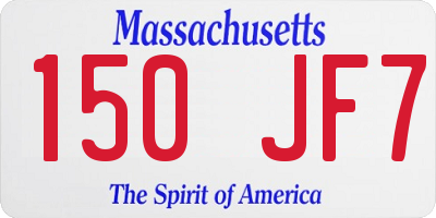 MA license plate 150JF7