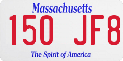 MA license plate 150JF8
