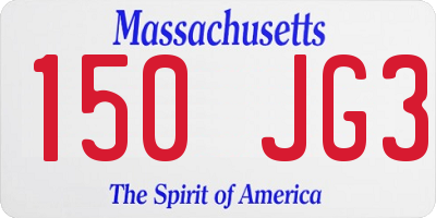 MA license plate 150JG3