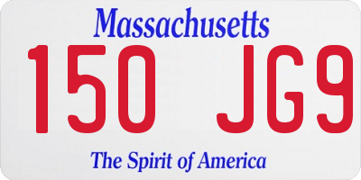 MA license plate 150JG9