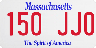 MA license plate 150JJ0