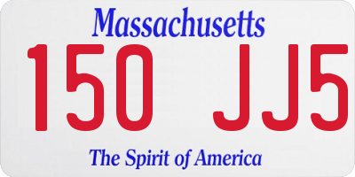 MA license plate 150JJ5