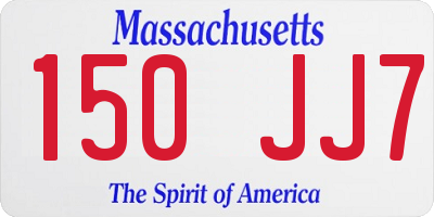 MA license plate 150JJ7