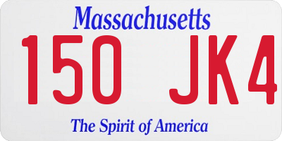 MA license plate 150JK4