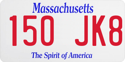 MA license plate 150JK8