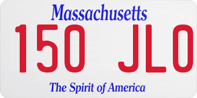 MA license plate 150JL0