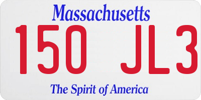 MA license plate 150JL3