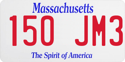 MA license plate 150JM3