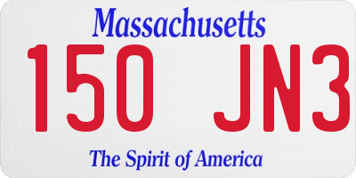 MA license plate 150JN3