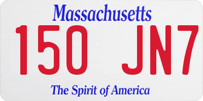 MA license plate 150JN7
