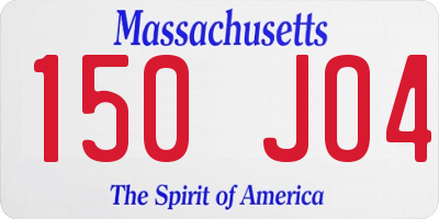 MA license plate 150JO4