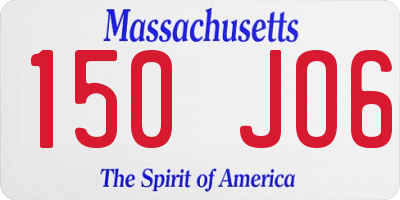 MA license plate 150JO6