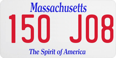 MA license plate 150JO8