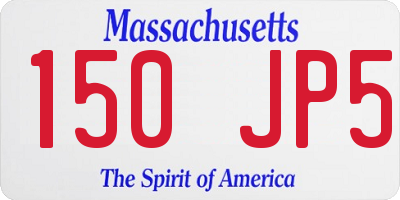 MA license plate 150JP5