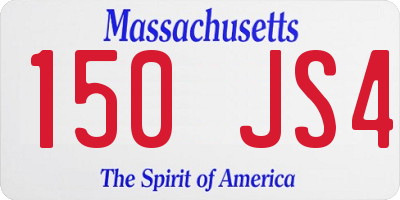 MA license plate 150JS4