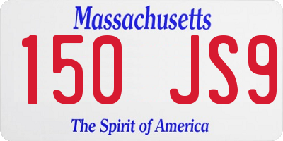 MA license plate 150JS9