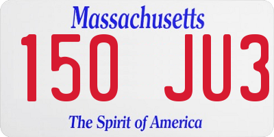 MA license plate 150JU3