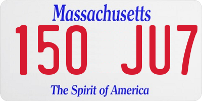 MA license plate 150JU7