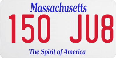 MA license plate 150JU8
